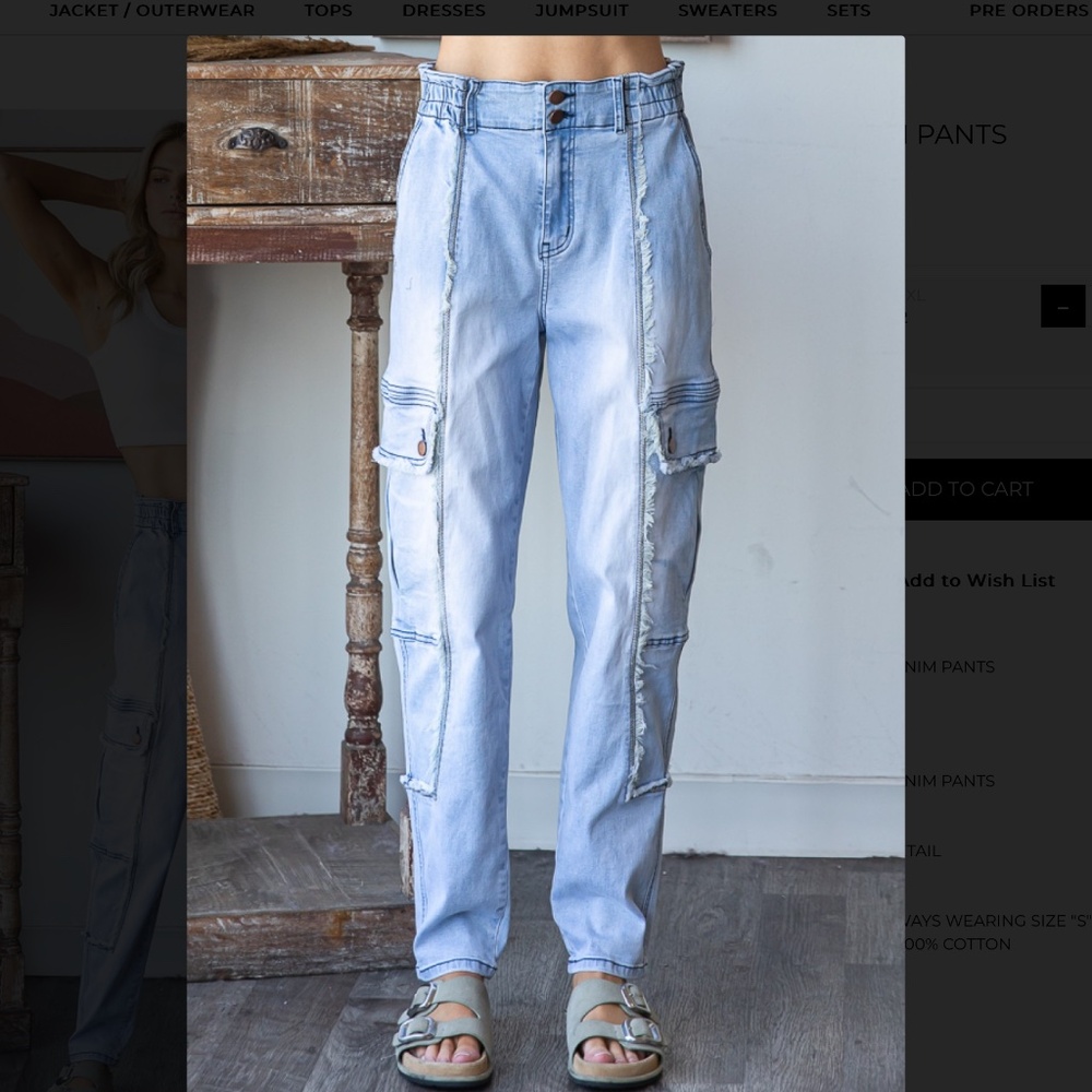 Oli & Hali Light Wash Denim Cargo Joggers